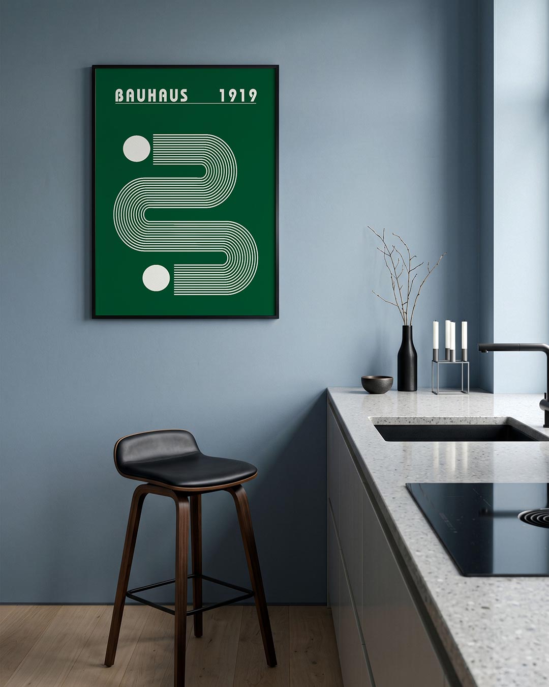 – geometrische Bauhaus poster in staand formaat