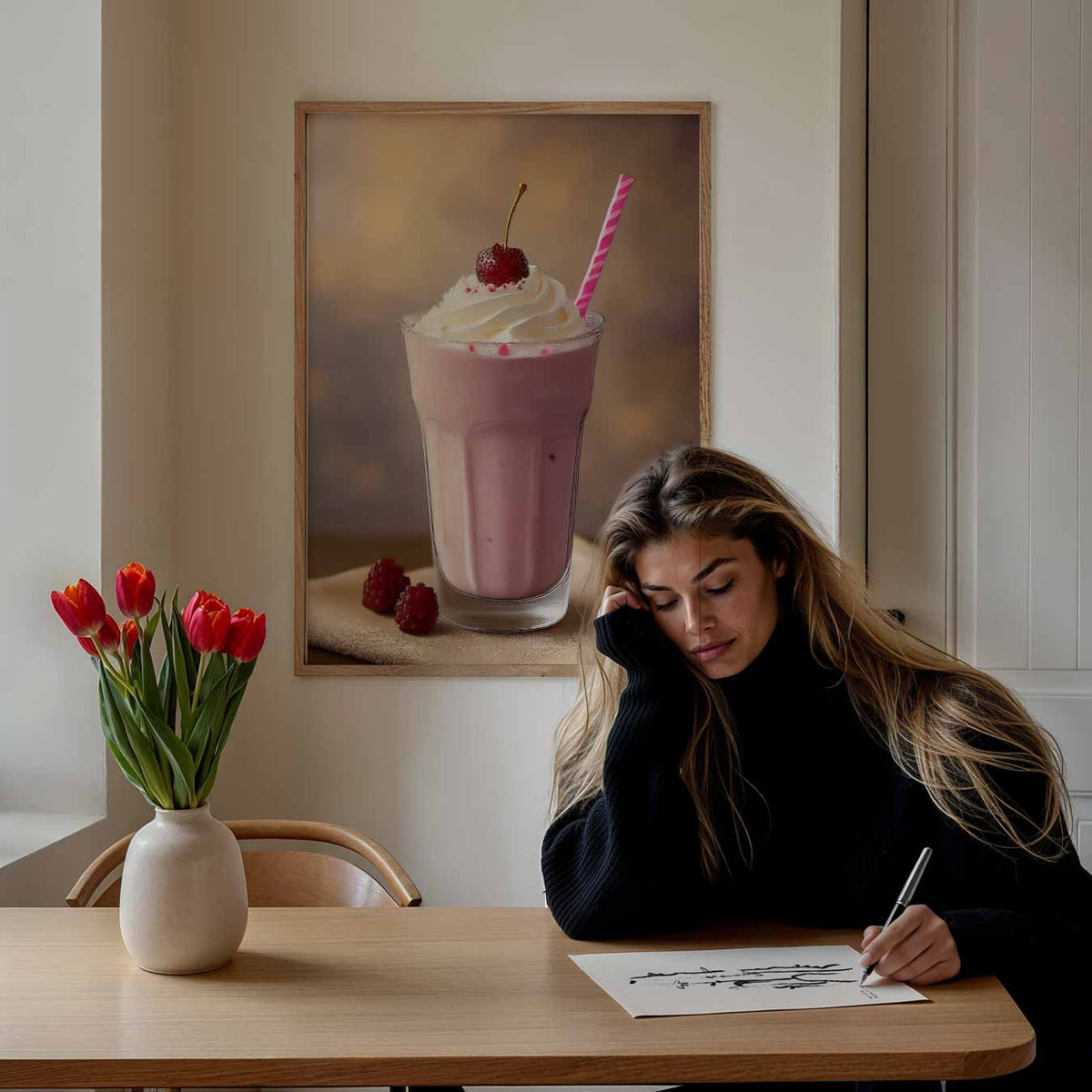Romantische Milkshake – keuken portret poster, afbeelding 7