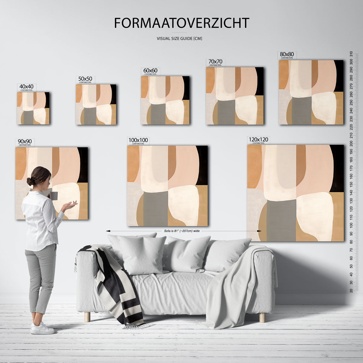 Abstracte vormen – vierkante muurposter met abstracte vormen