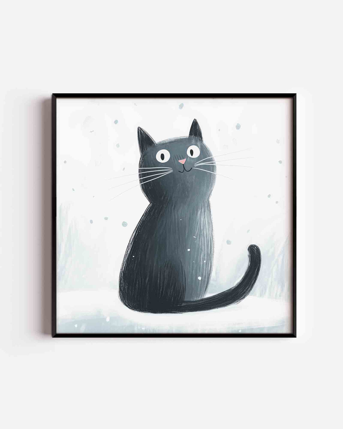 Zwarte kat – vierkante kinderposter als wanddecoratie
