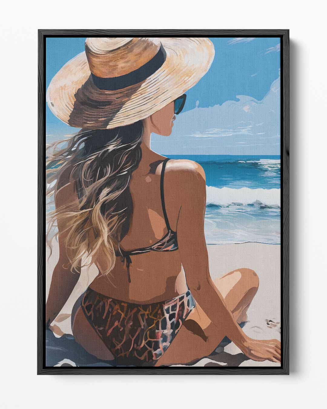 Stranddromen in de Zomerzon – portret kunstwerk als wanddecoratie