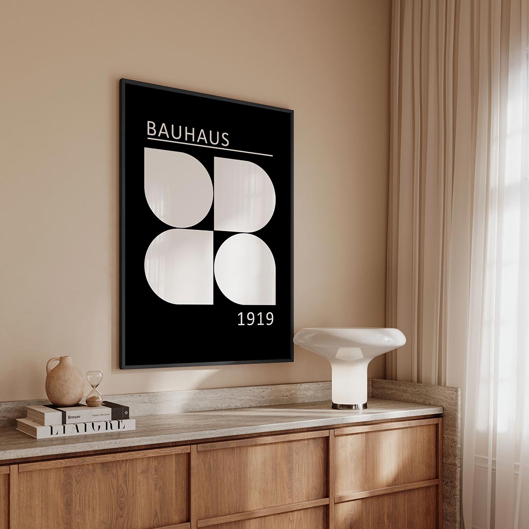 – geometrische Bauhaus poster in staand formaat