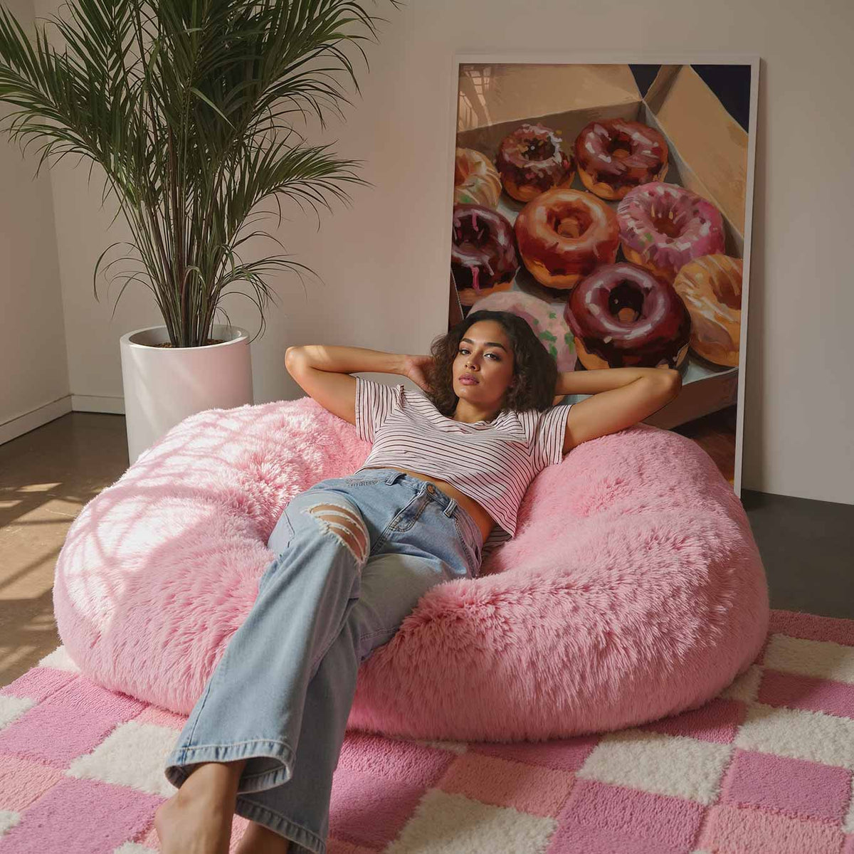 Kleurrijke Donut Traktatie – culinaire wandkunst als portret poster