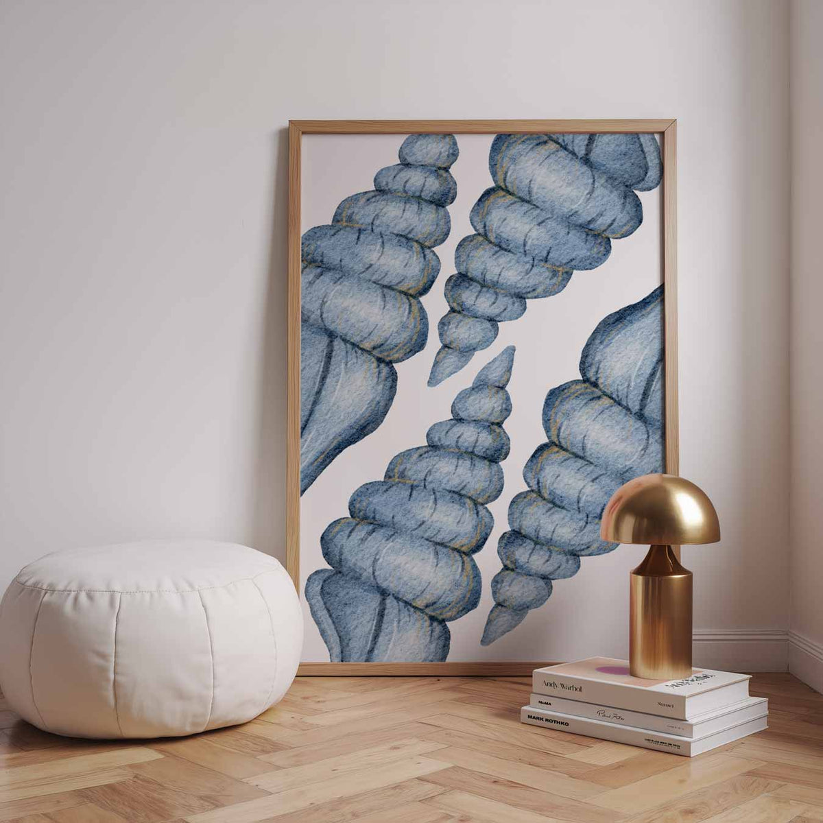 Blauwe Slakkenhuis – dierenillustratie als portret poster