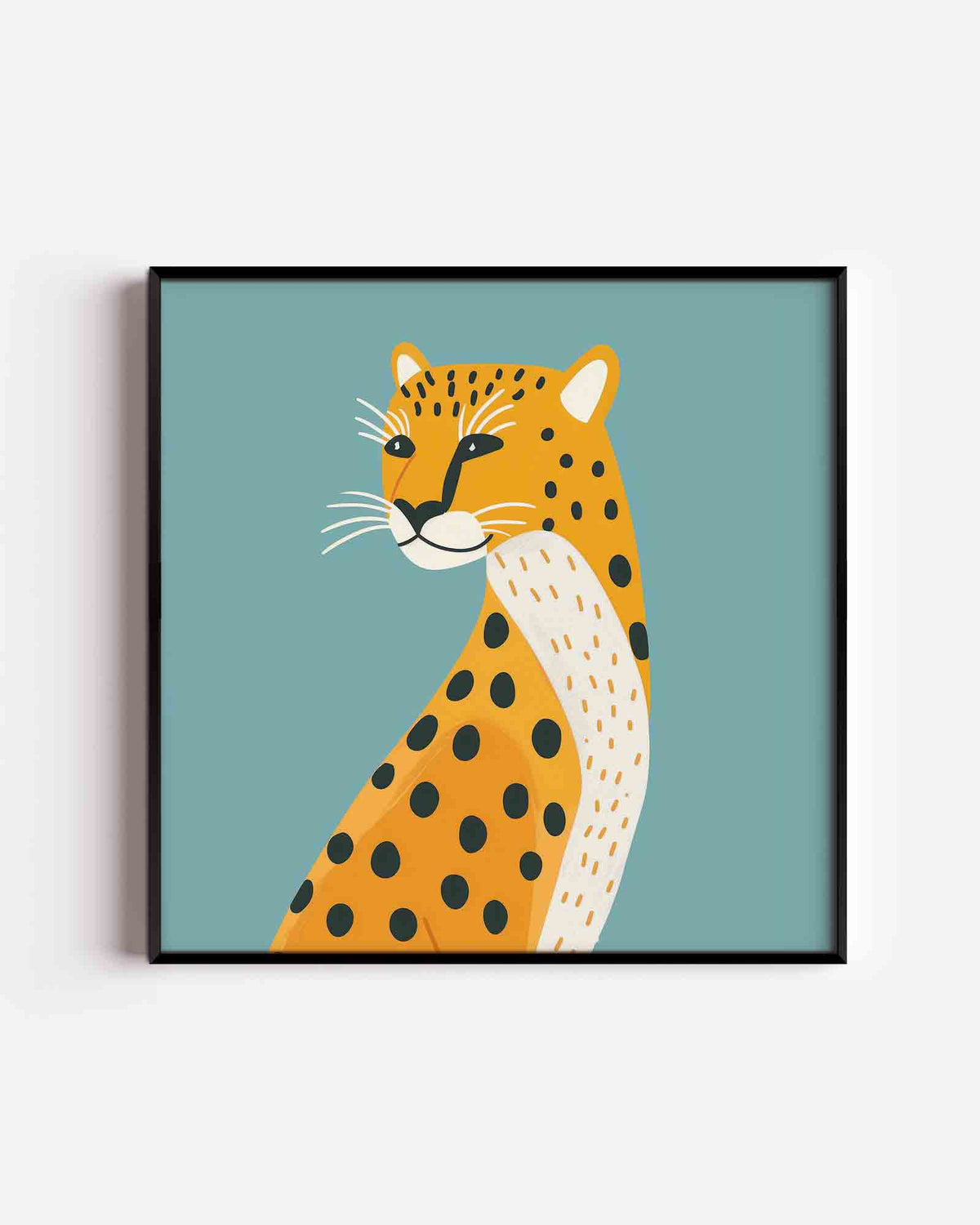 Luipaard illustratie – vierkante kinderposter als wanddecoratie