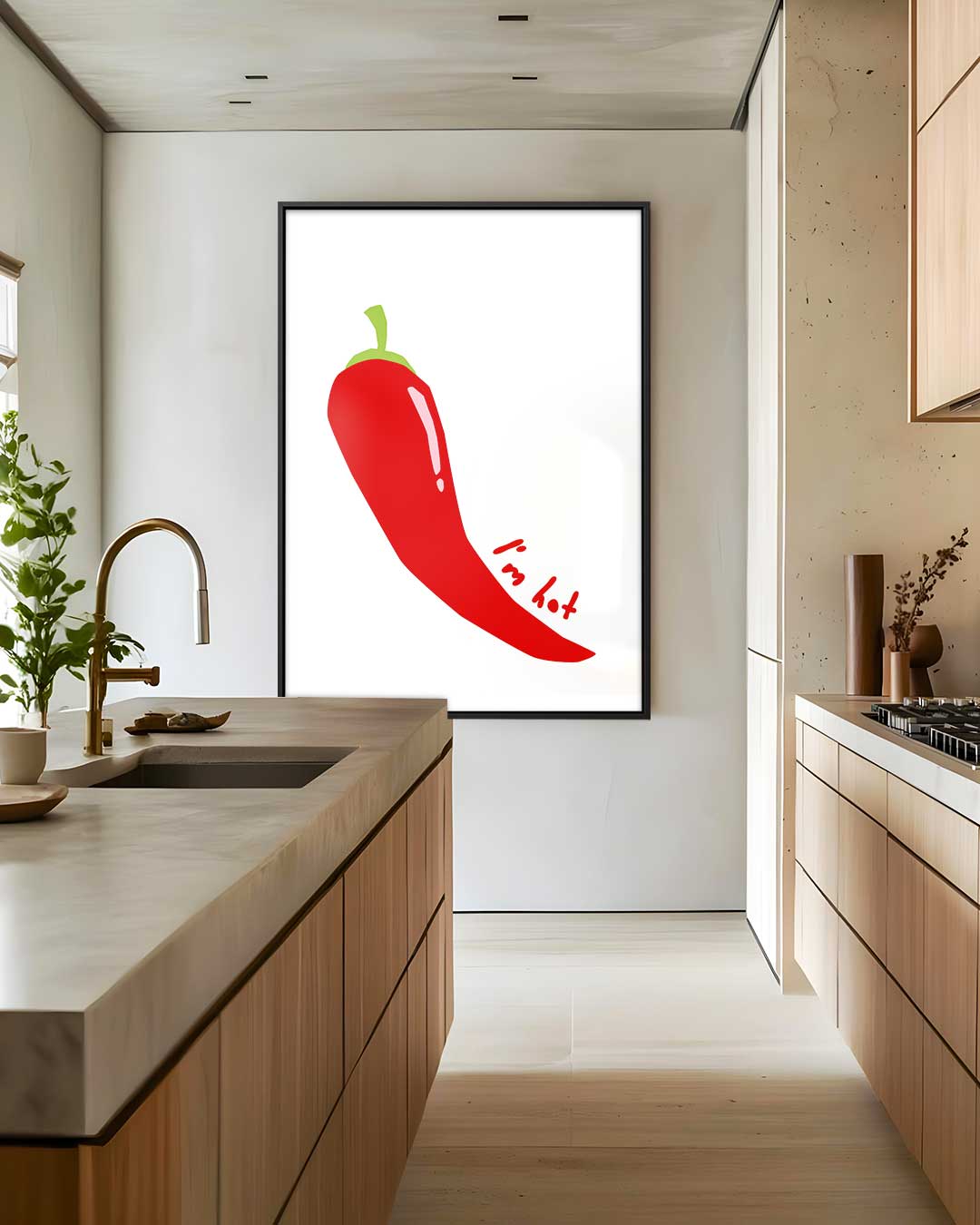 Pittige Paprika – staand kunstwerk voor modern interieur