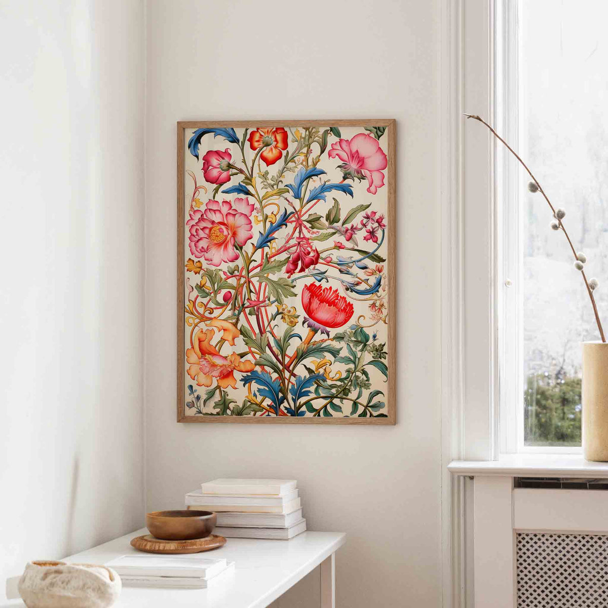 Bloemen en bladeren – staande design wanddecoratie van WallArtistic
