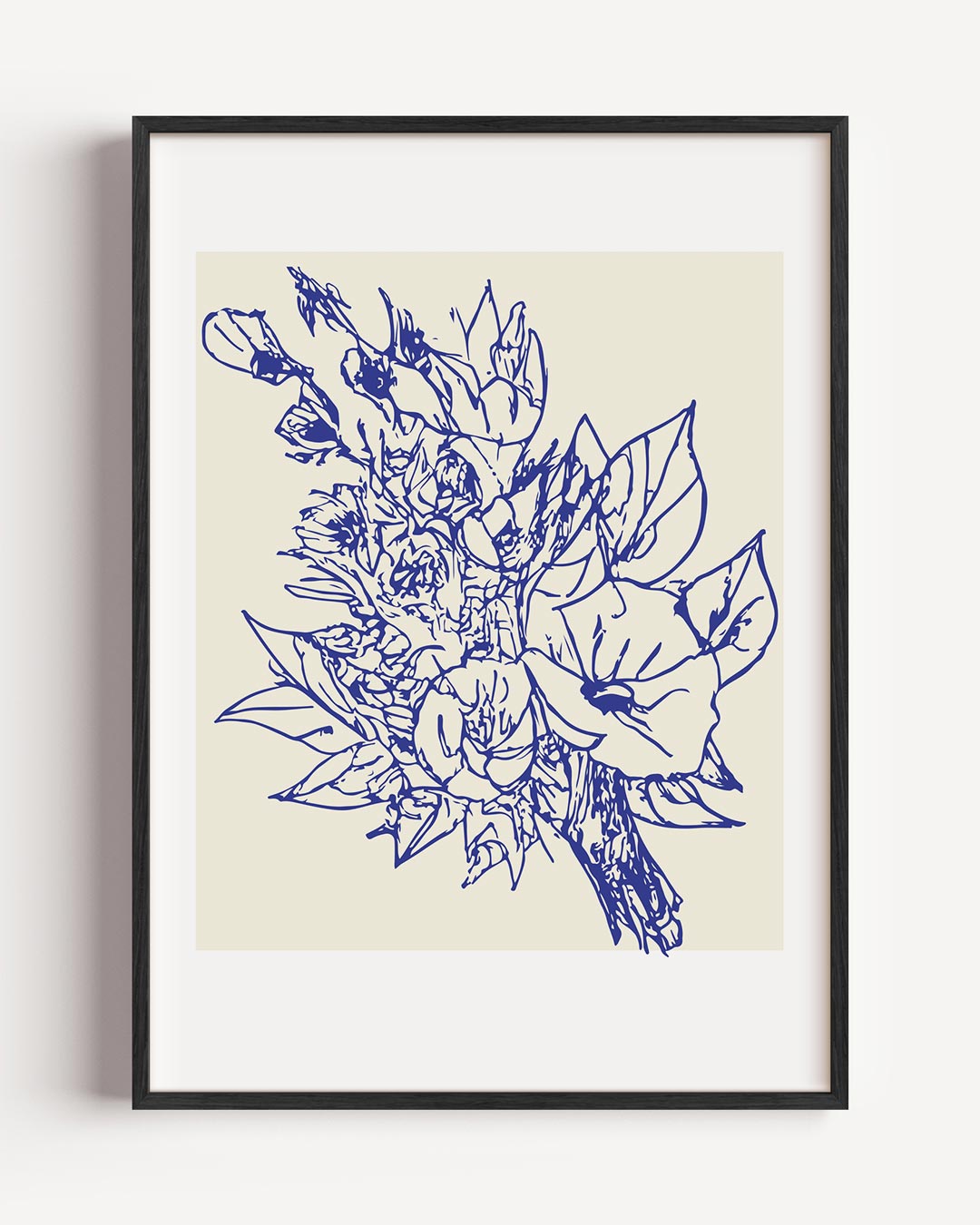 Bloemenpracht in Blauw – keuken portret poster als wanddecoratie
