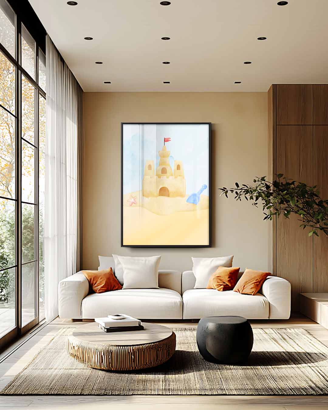 Zandkasteel Avontuur – staand kunstwerk voor modern interieur