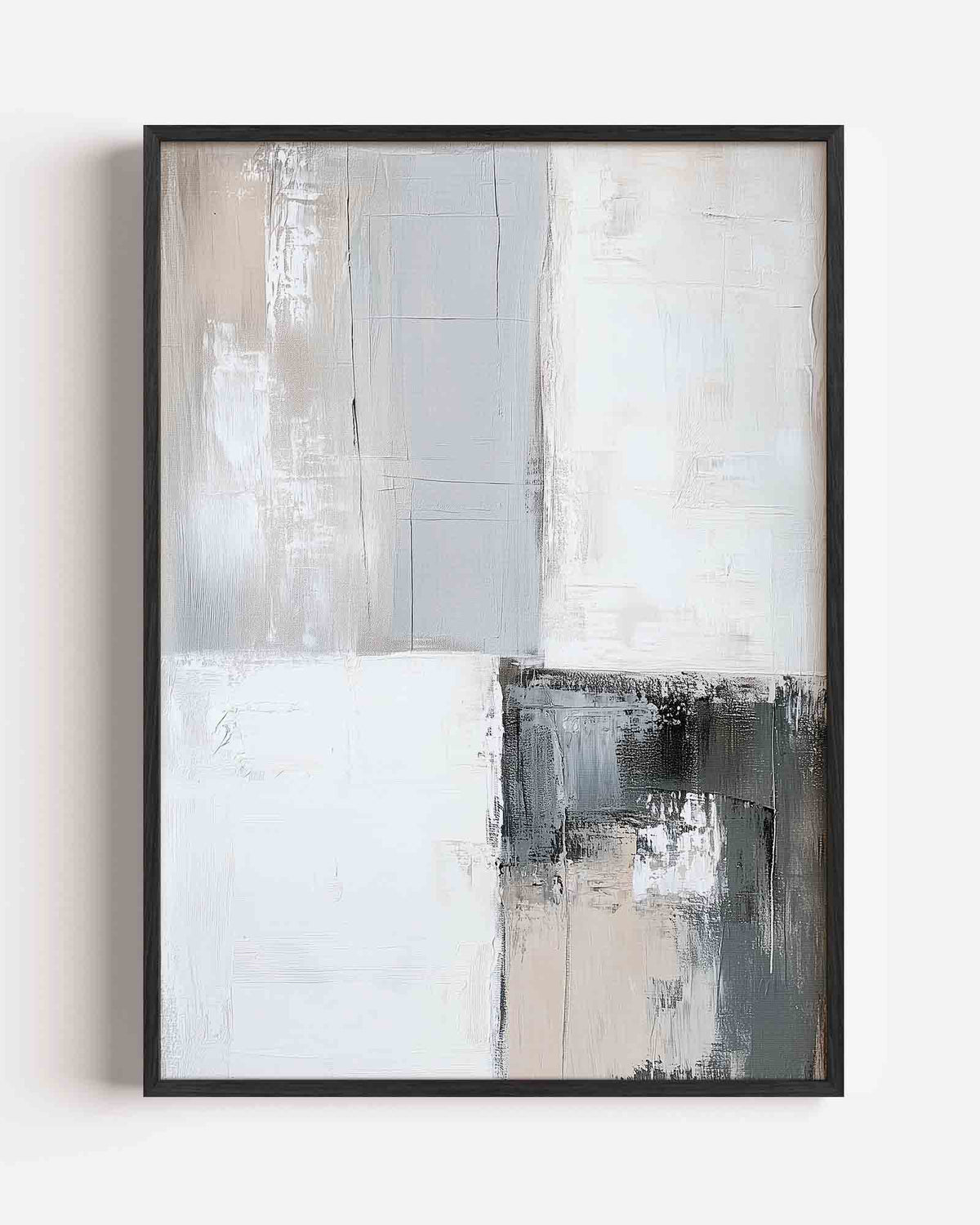Abstracte grijze vlakken – abstracte portret poster als wanddecoratie