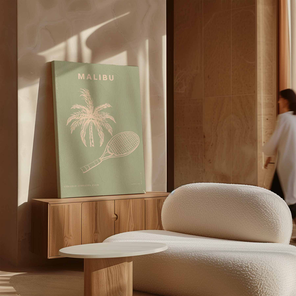 Malibu Tennis Avontuur – dibond wanddecoratie in staand formaat