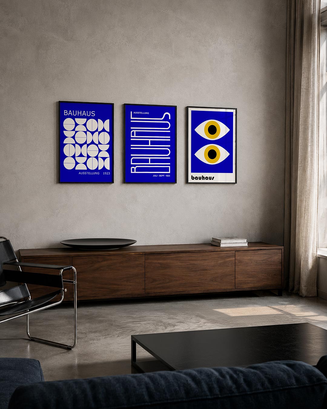 Vormen en vlakken posterset – tweede productweergave – deze posterset in drie delen toont een speelse ordening van witte
