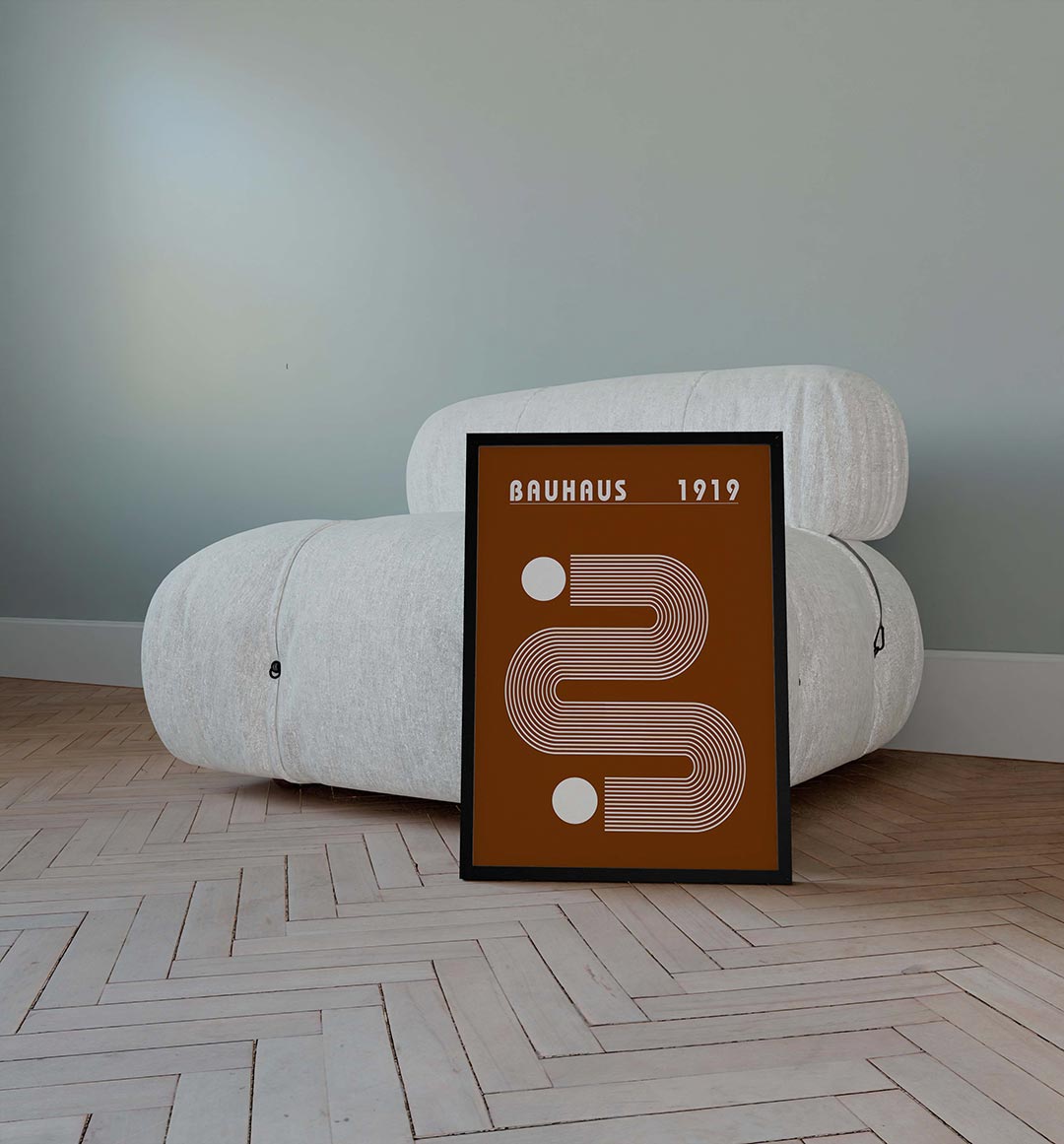 Lijnritme en vormen – geometrische poster in Bauhaus-stijl van WallArtistic