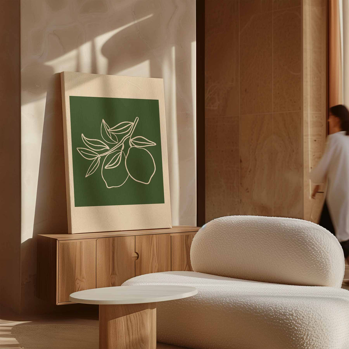 Minimalistische Citrustak – plexiglas kunstwerk als wanddecoratie