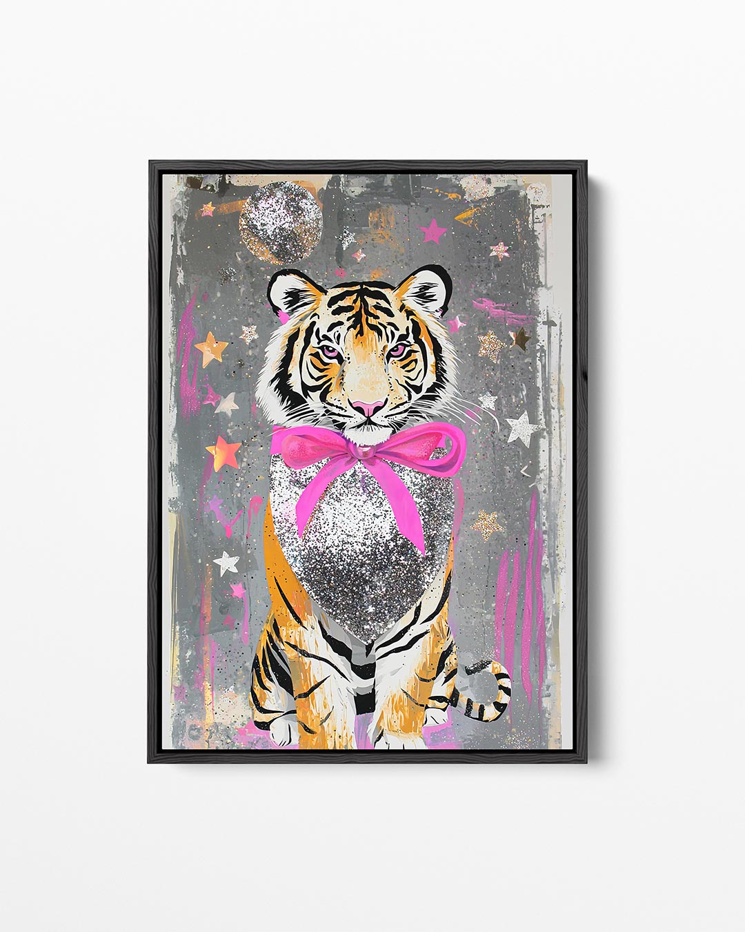 Tijger met sterren – staand wanddecoratie kunstwerk