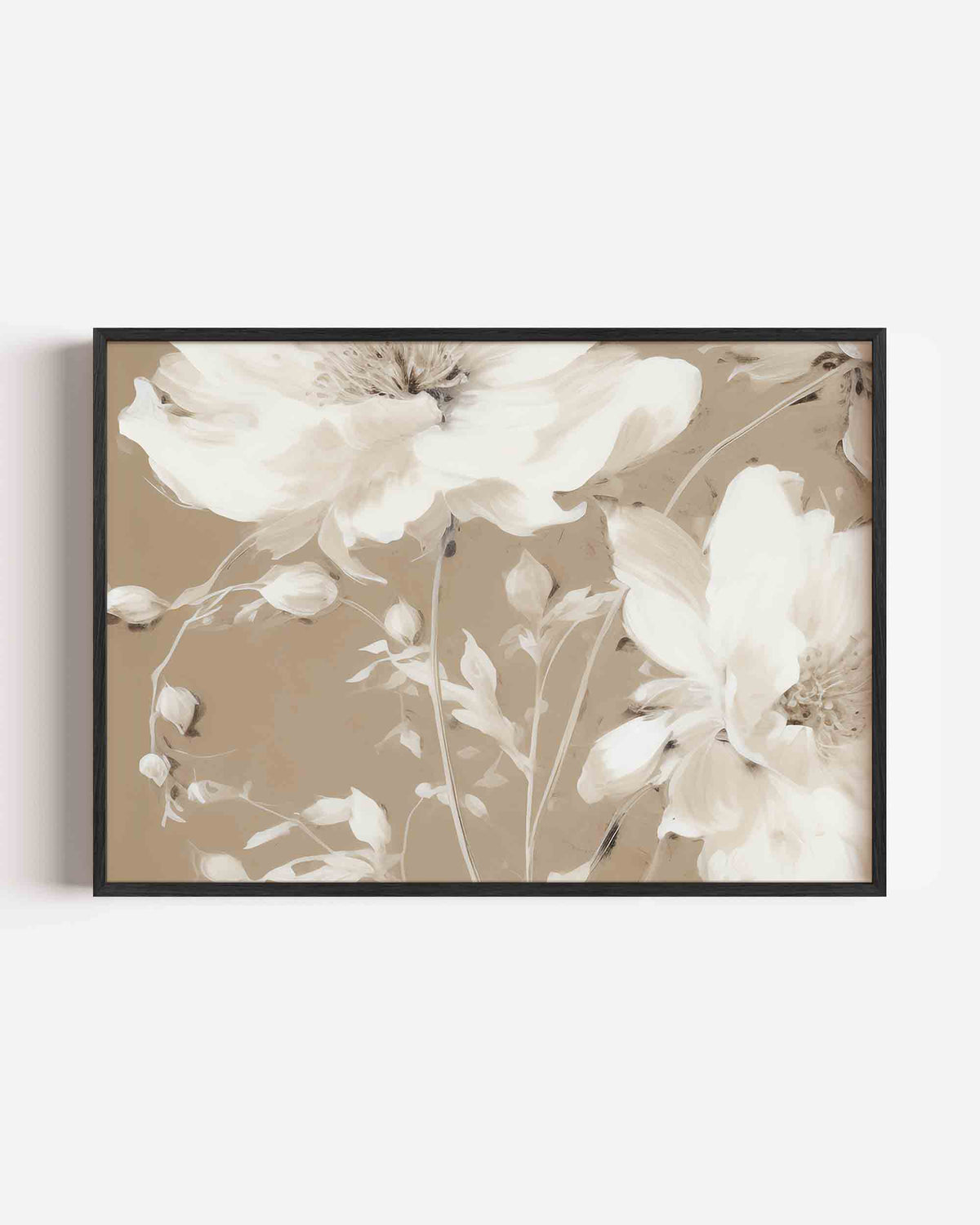 Bloemen en knoppen – kleurrijke abstracte landscape poster als wanddecoratie