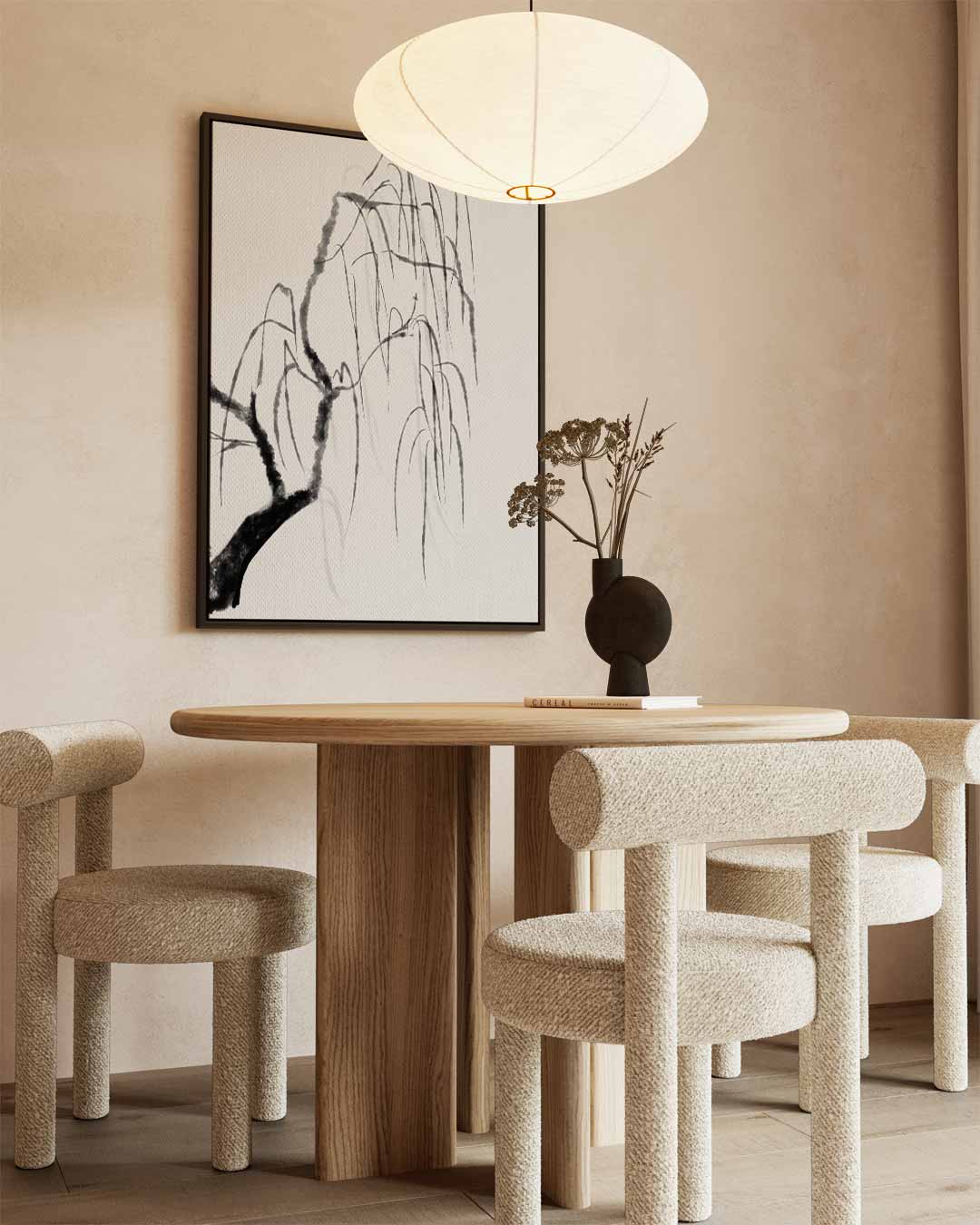 Subtiele Zen Bomen – staand kunstwerk voor modern interieur