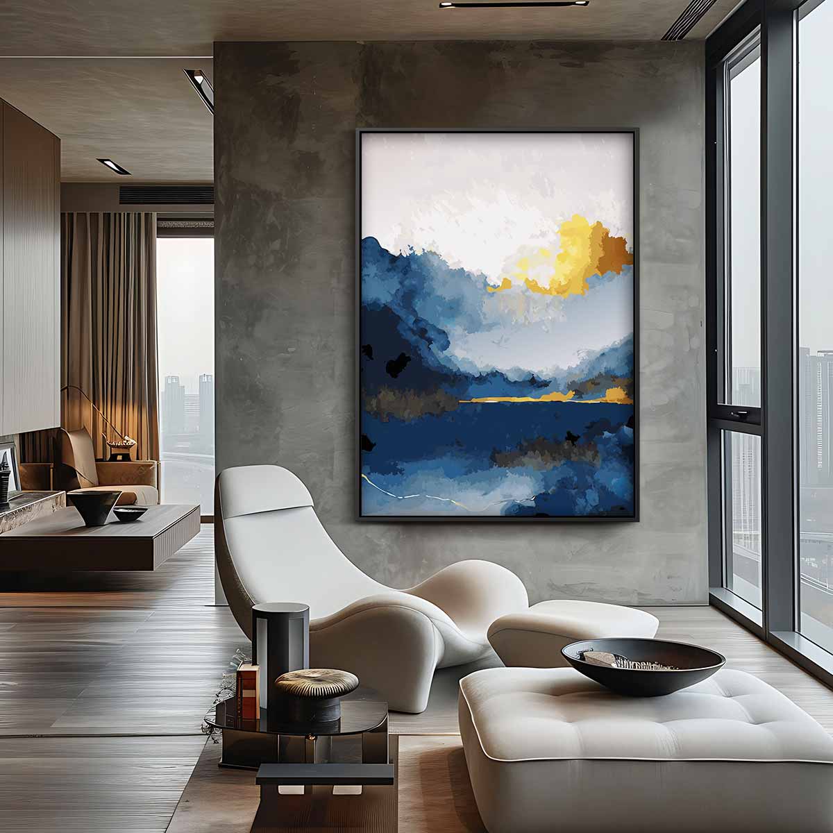 Avondgloren in Abstract – canvas wanddecoratie in portret formaat