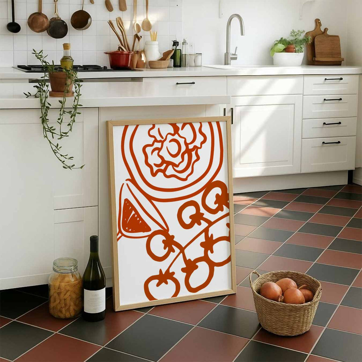 Moderne Keuken Illustratie – staande muurposter voor keuken of eethoek