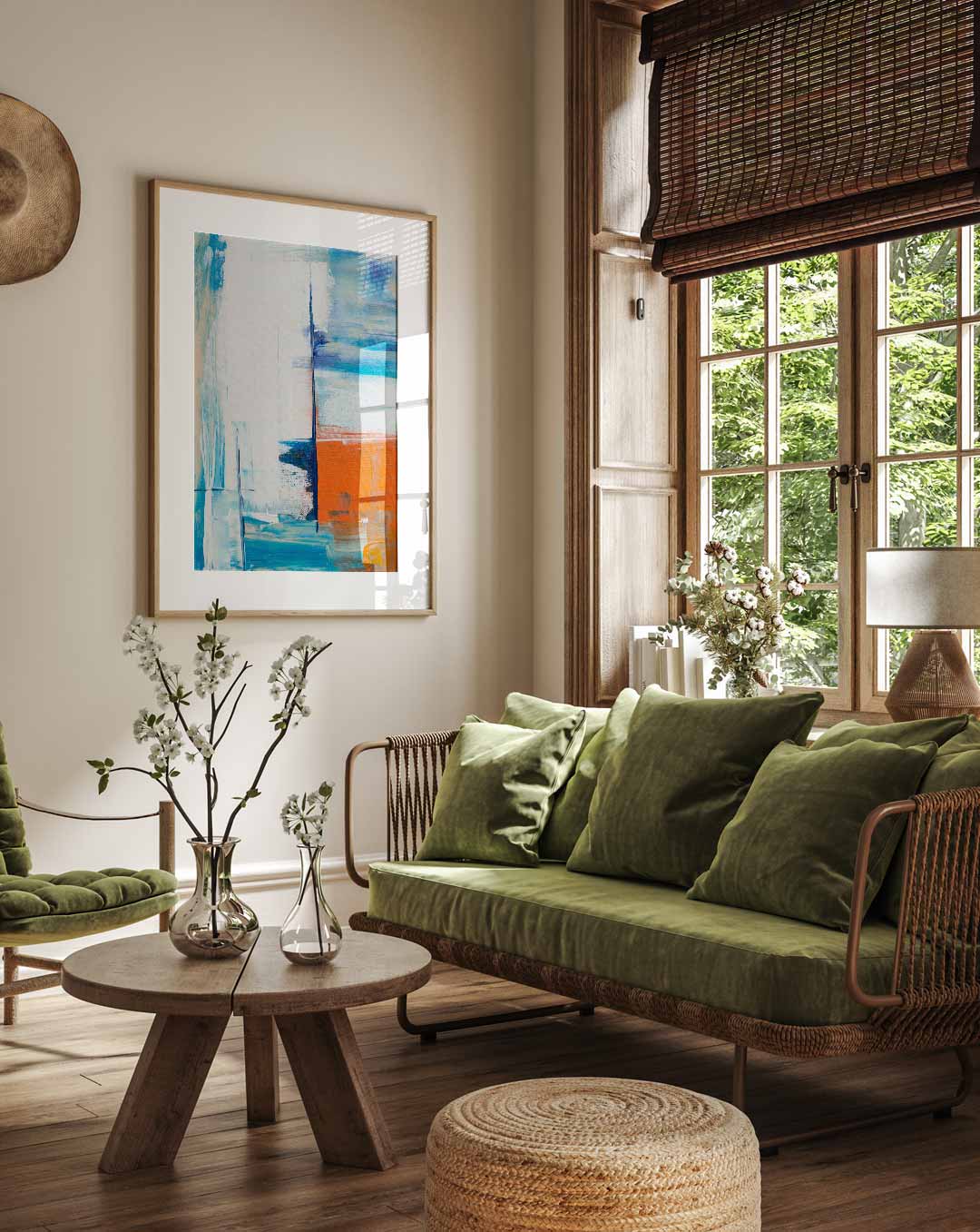 Kleurrijke Abstracte Expressie – staande muurposter met Popart uitstraling