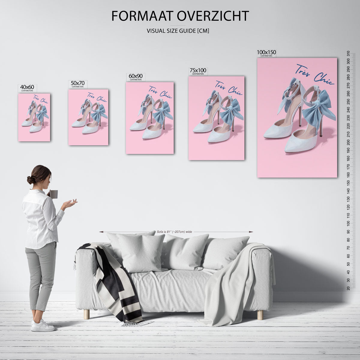 Elegante hakken – staand wanddecoratie kunstwerk