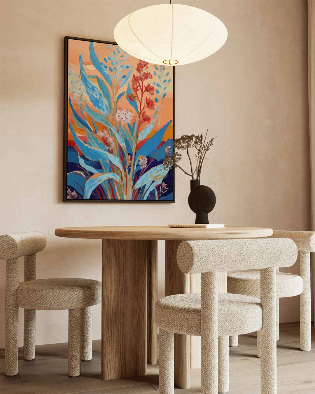 Kleurrijke Bloemenzee – staande wandkunst voor woonkamer of interieur