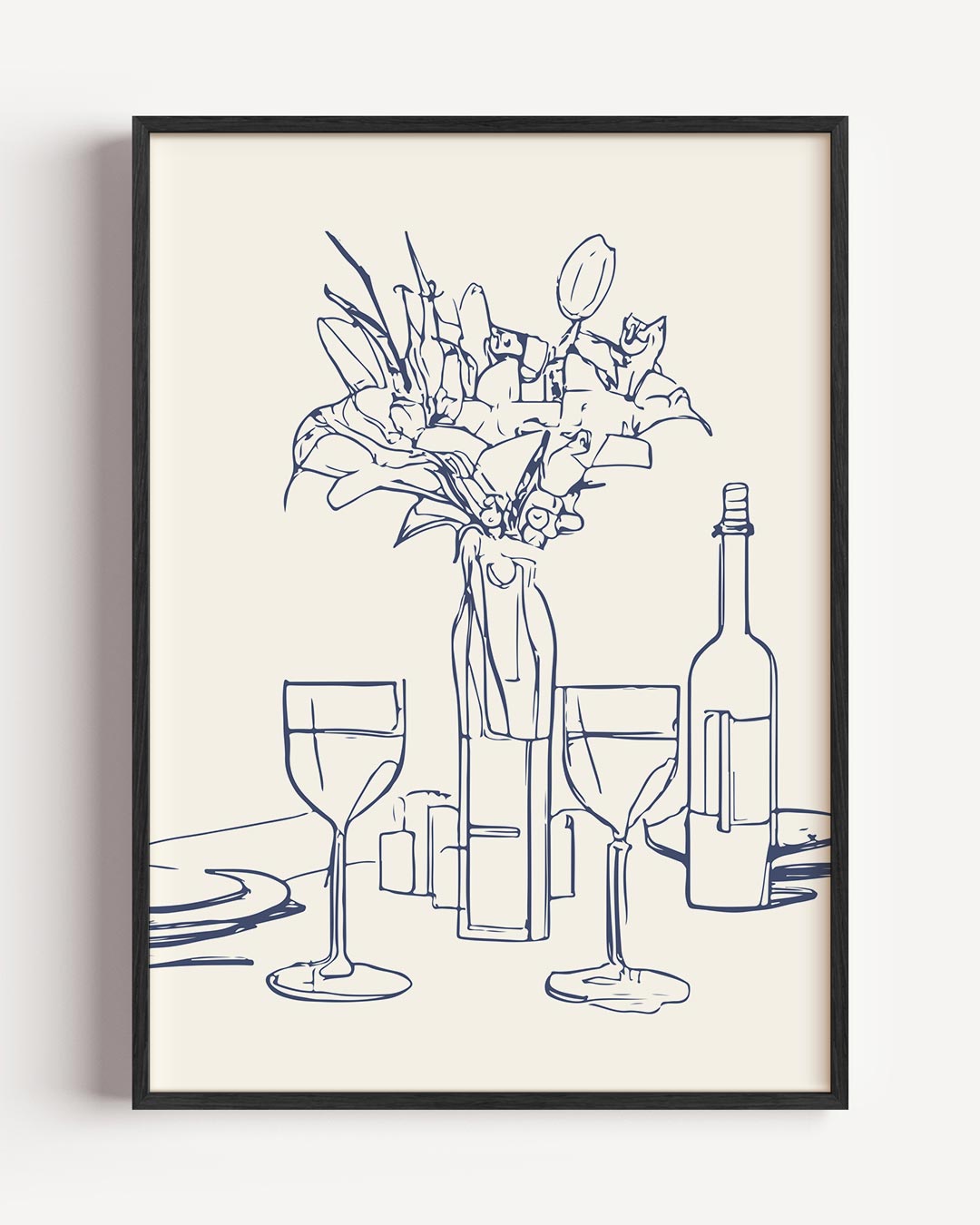 Elegante Bloemstilleven – keuken portret poster als wanddecoratie