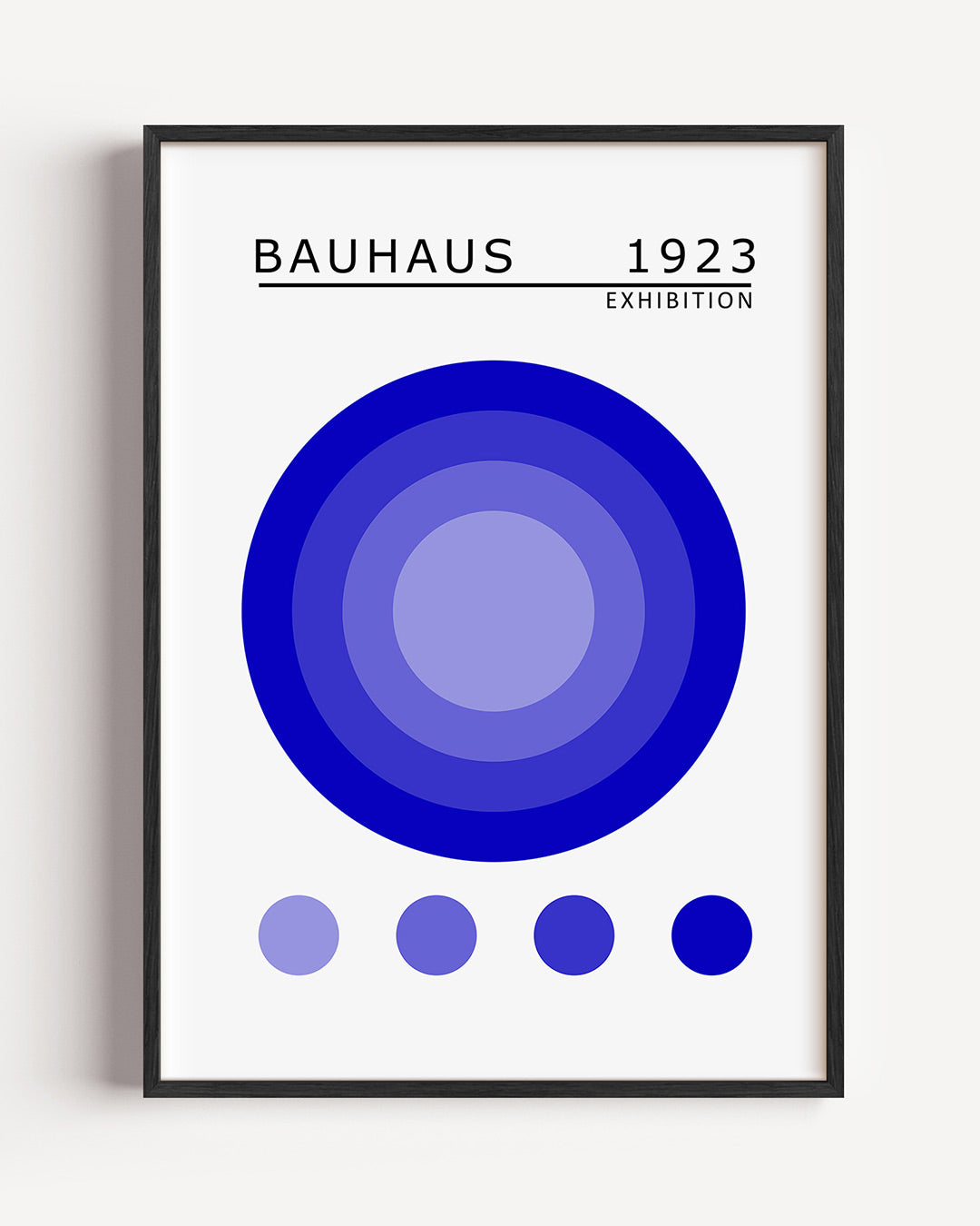 Cirkelstructuur blauw – staande Bauhaus poster als wanddecoratie