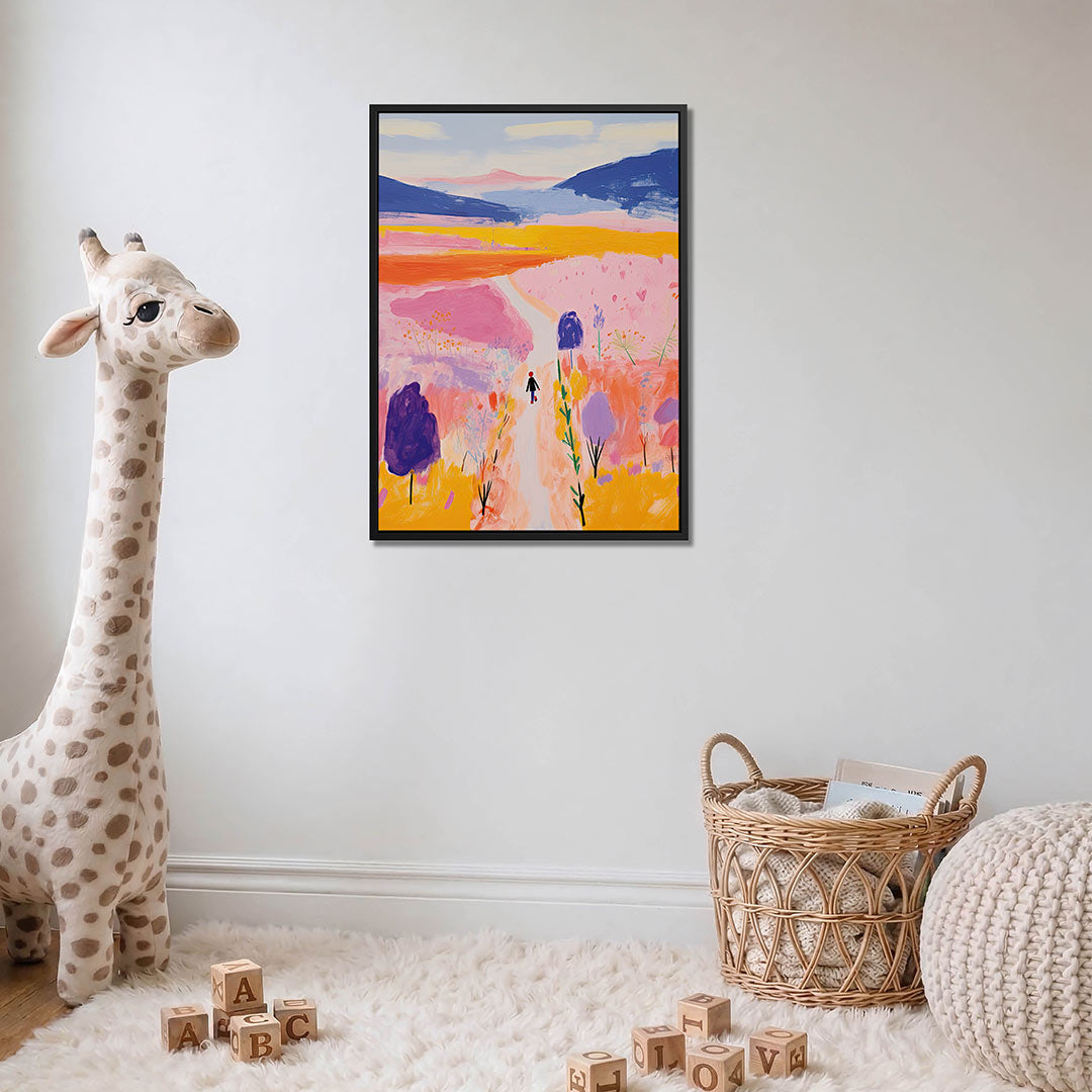 Kleurrijk landschap – moderne staande wandkunst