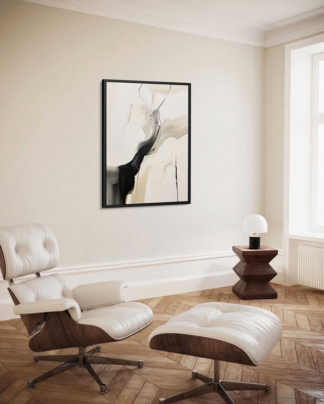 Vloeiende lijnen – staand wanddecoratie kunstwerk