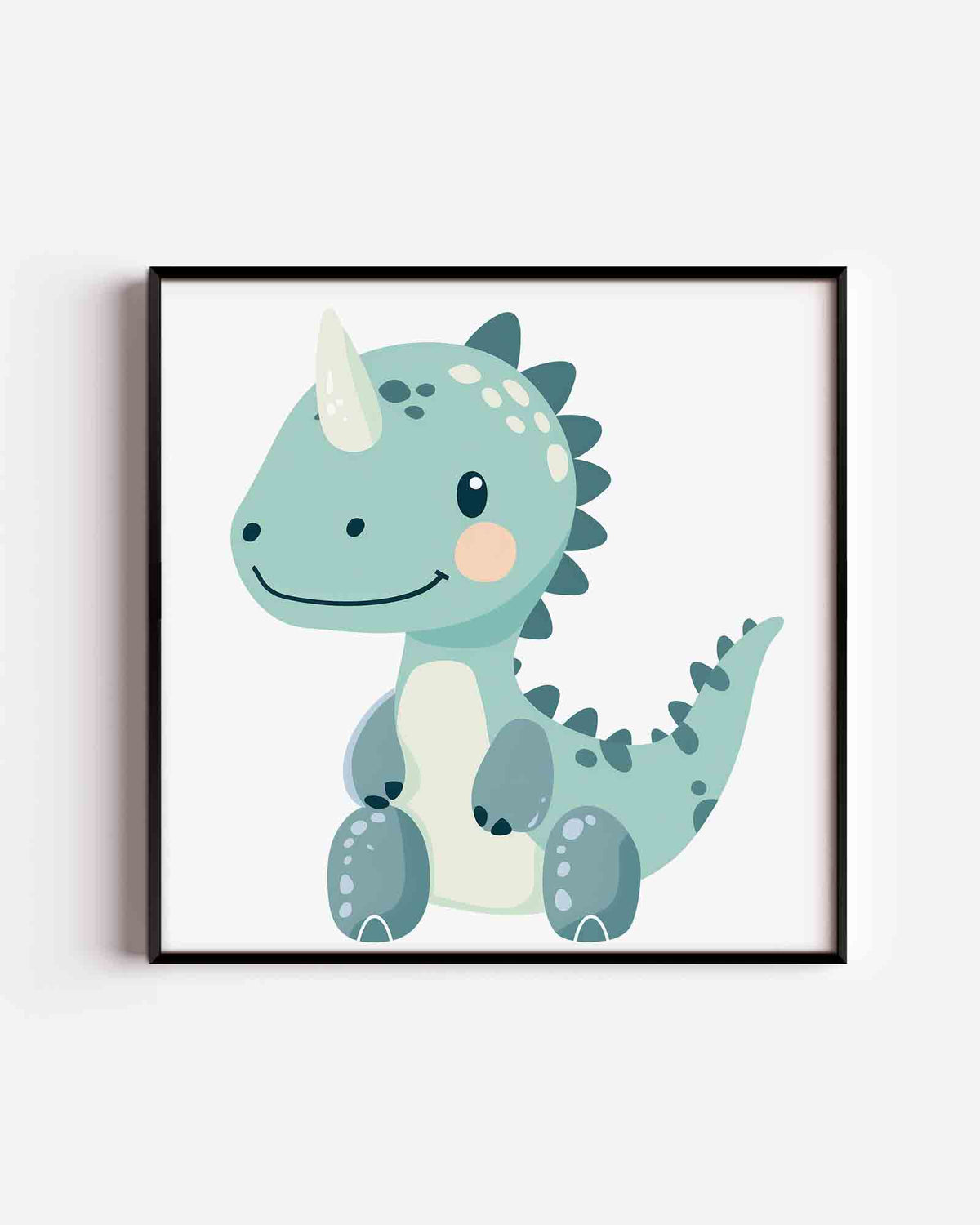 Schattige dinosaurus – vierkante kinderposter als wanddecoratie