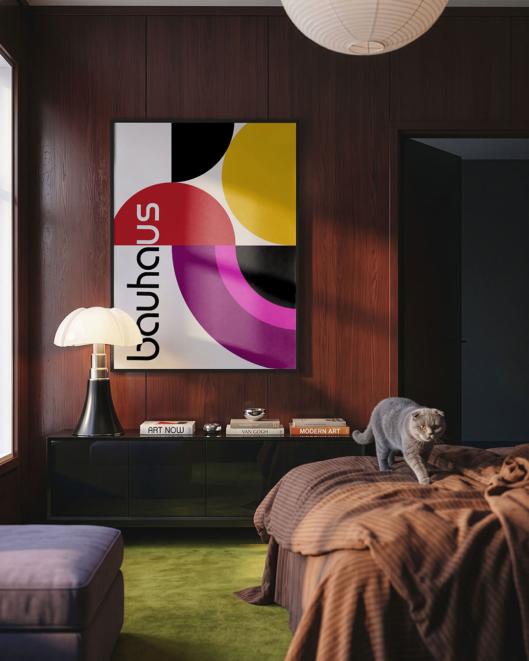 Vormen en kleurvlakken – geometrische Bauhaus poster in staand formaat