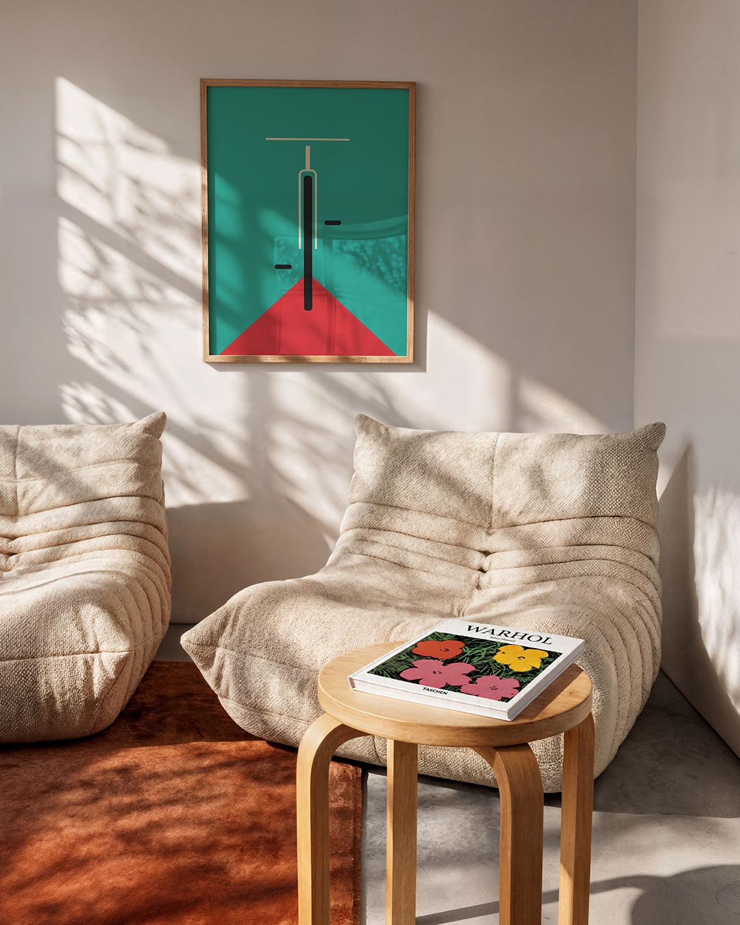Lijnen en kleurvlakken – geometrische Bauhaus poster in staand formaat