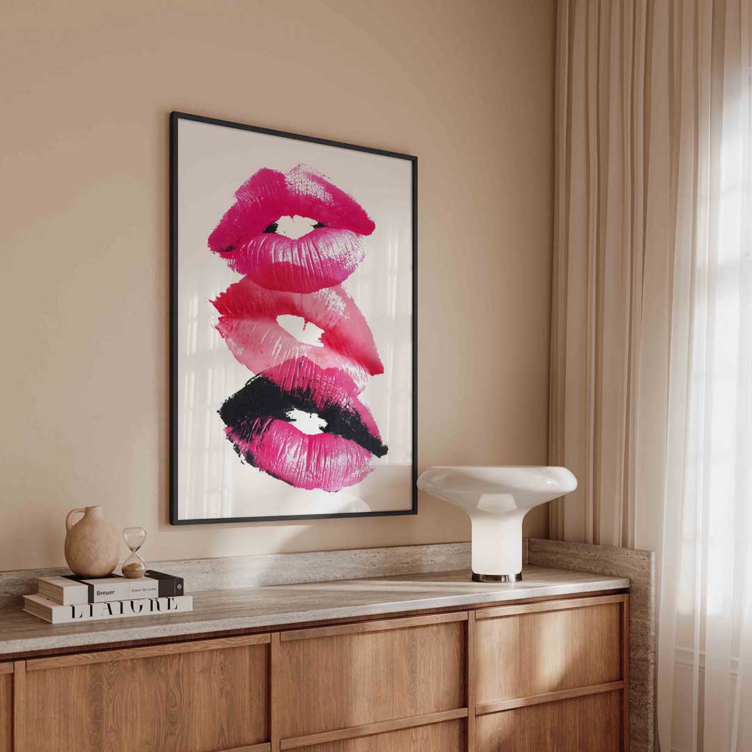Lipafdrukken – kleurrijke Pop Art poster in staand formaat