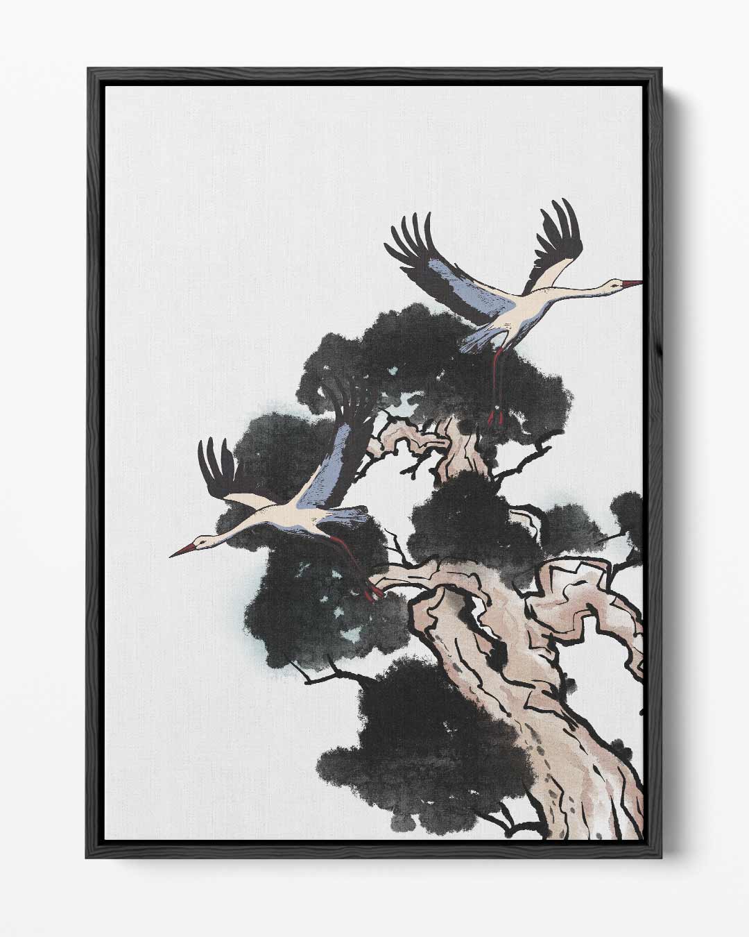Vliegende Kranen in de Natuur – portret kunstwerk als wanddecoratie