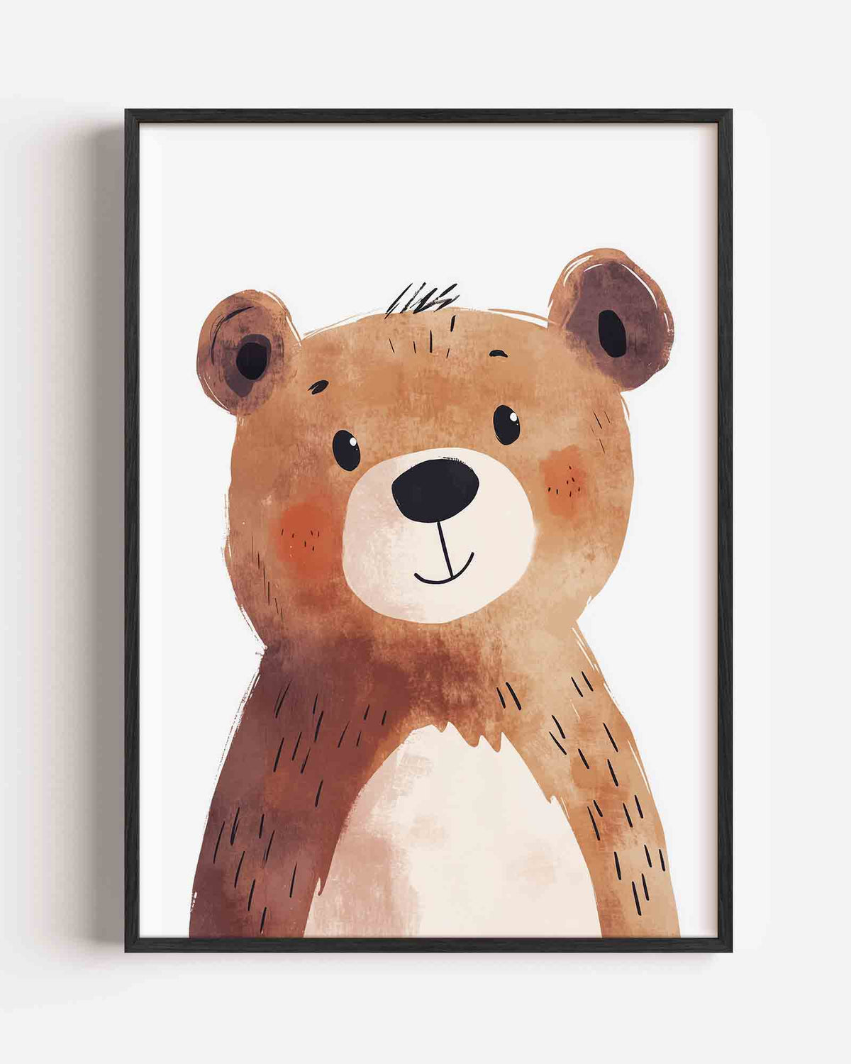 Lachende beer – kids portret poster als wanddecoratie