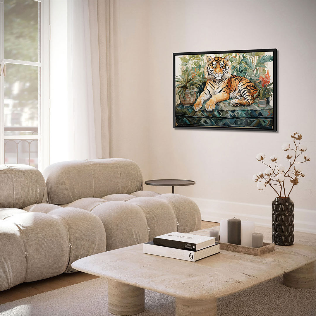 Tijger en bladeren – alternatieve weergave van het kunstwerk