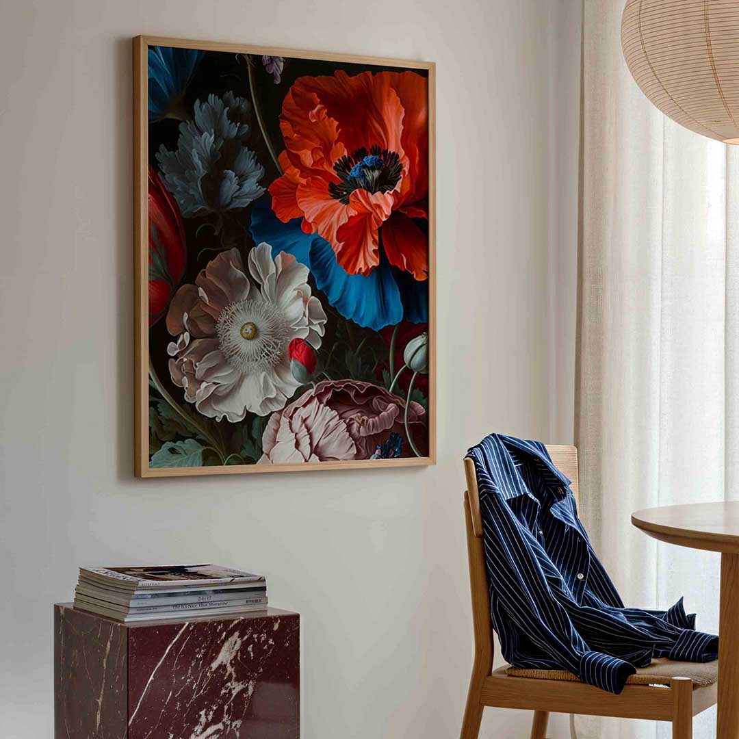 Bloemen in levendige kleuren – bloemen poster in staand formaat