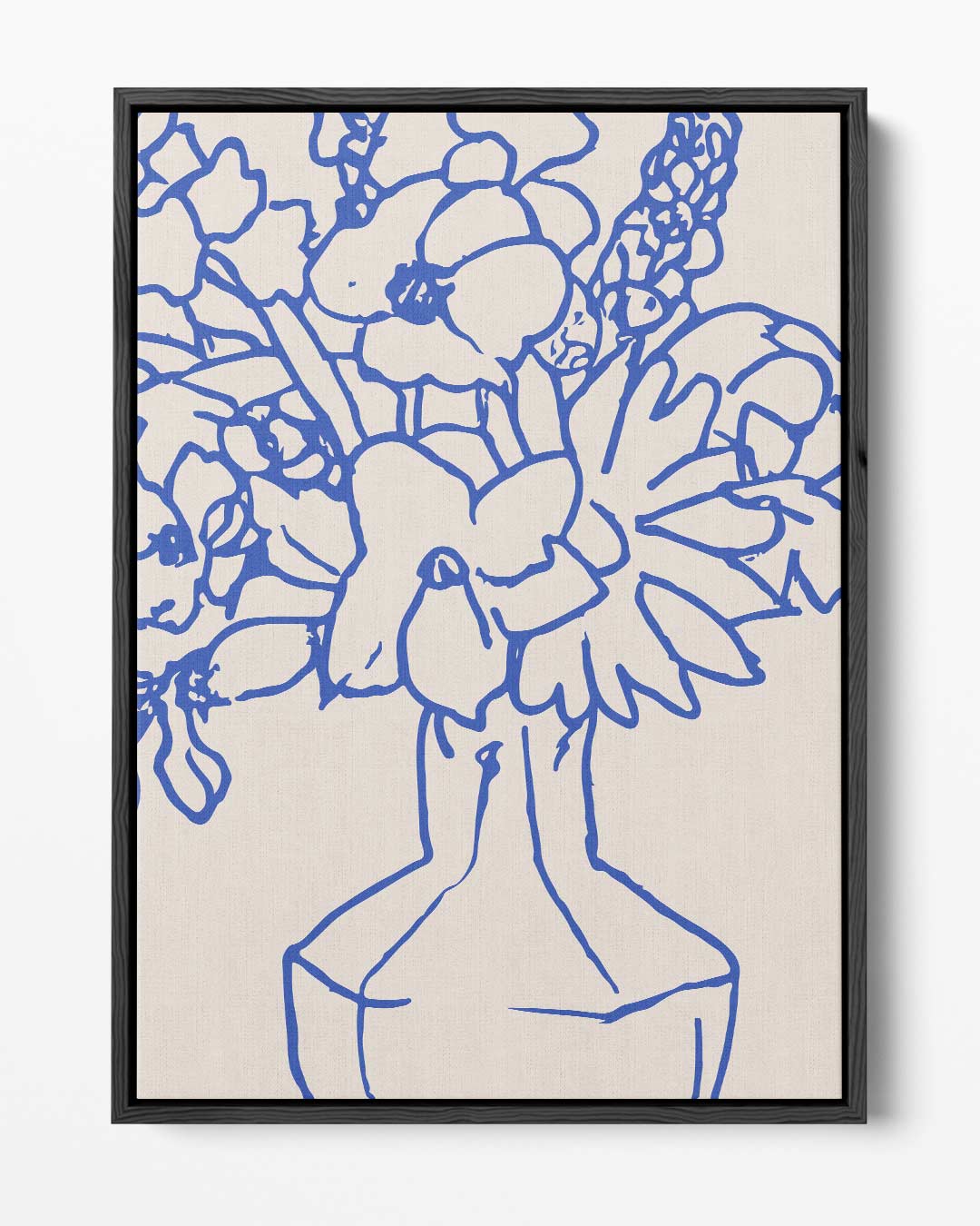 Blaauw Lijnenspel Bloemen – portret kunstwerk als wanddecoratie