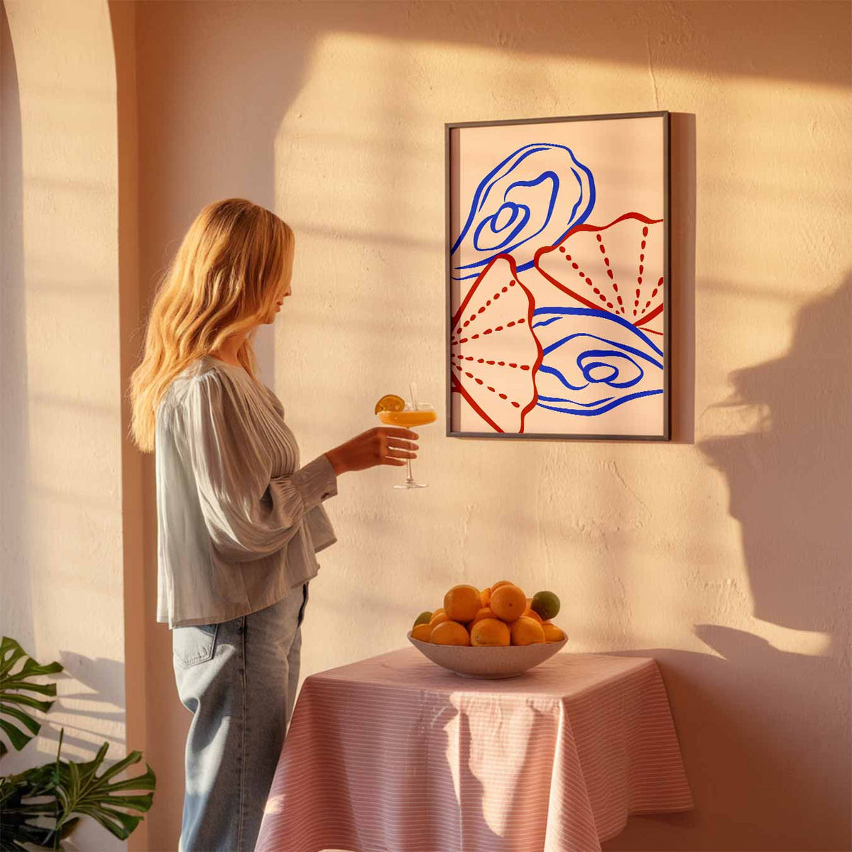 Levendige Schelpenkunst – keuken poster als sfeervolle staande wanddecoratie