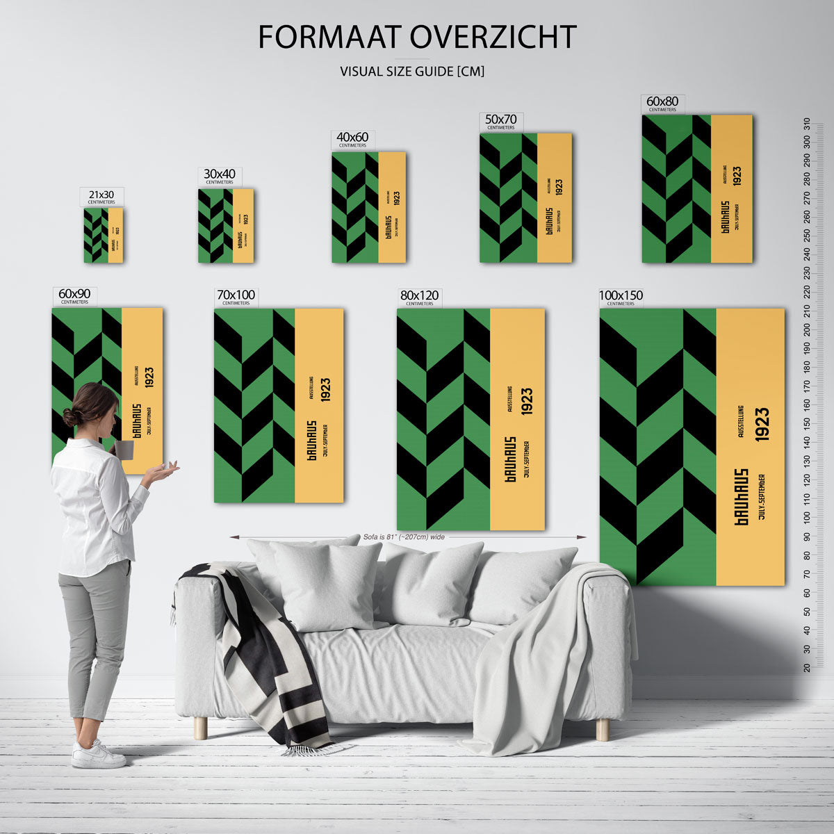 Vorm en kleur – geometrische poster in Bauhaus-stijl van WallArtistic