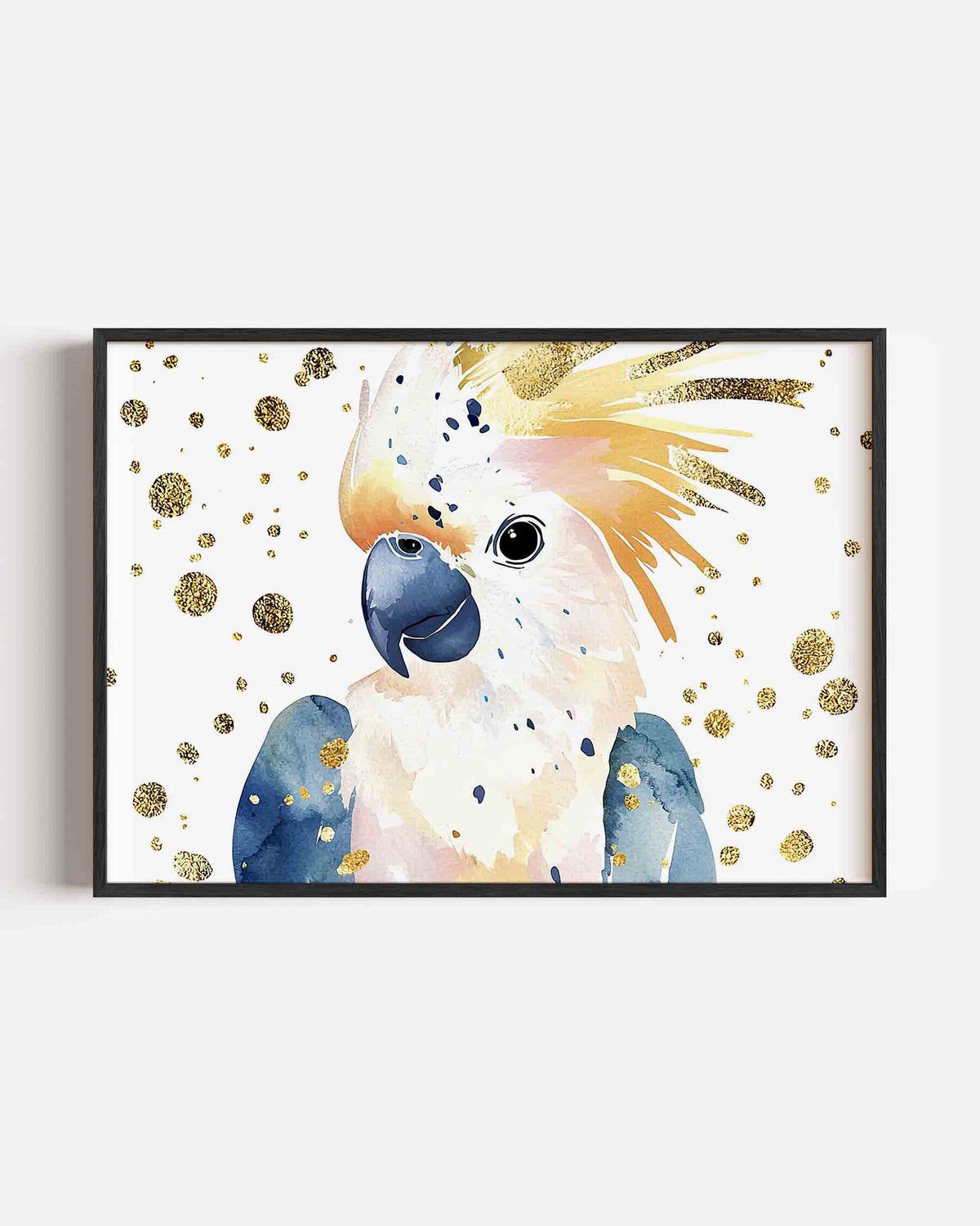 Papegaai met gouden stippen – dieren landscape poster als wanddecoratie