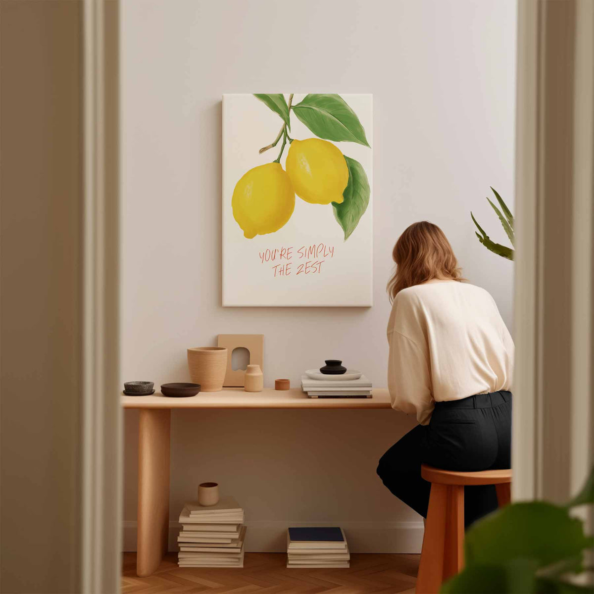 Frisse Citroenvibes Poster – plexiglas kunstwerk als wanddecoratie