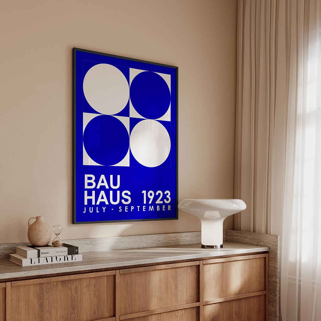 Vormen en vlakken – geometrische Bauhaus poster in staand formaat
