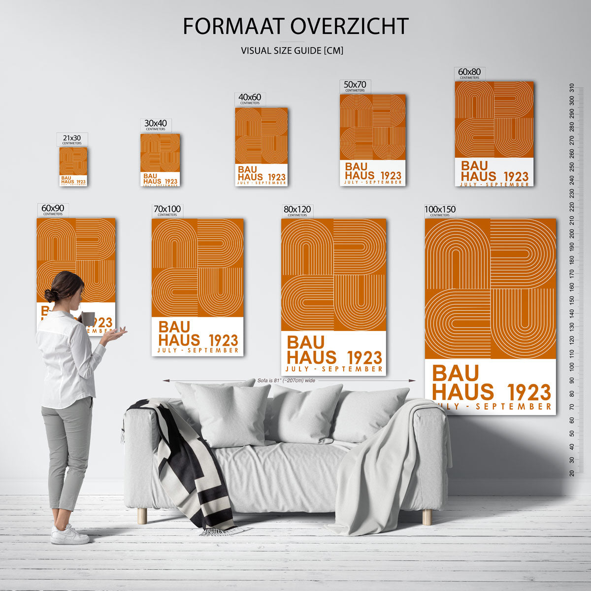 Lijnen en vlakkenspel – geometrische poster in Bauhaus-stijl van WallArtistic