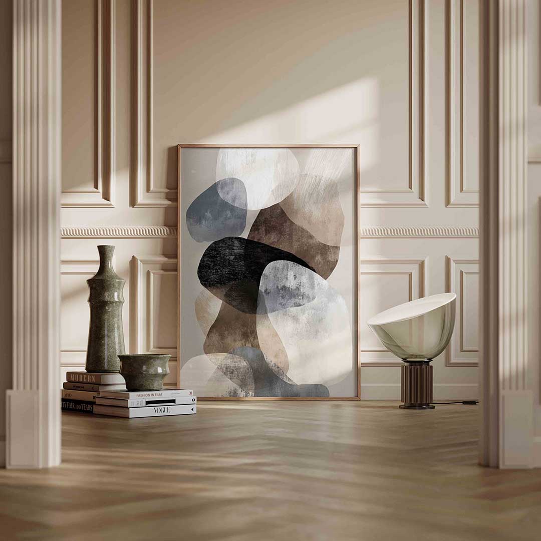 Abstracte vormen – staande abstracte wanddecoratie van WallArtistic