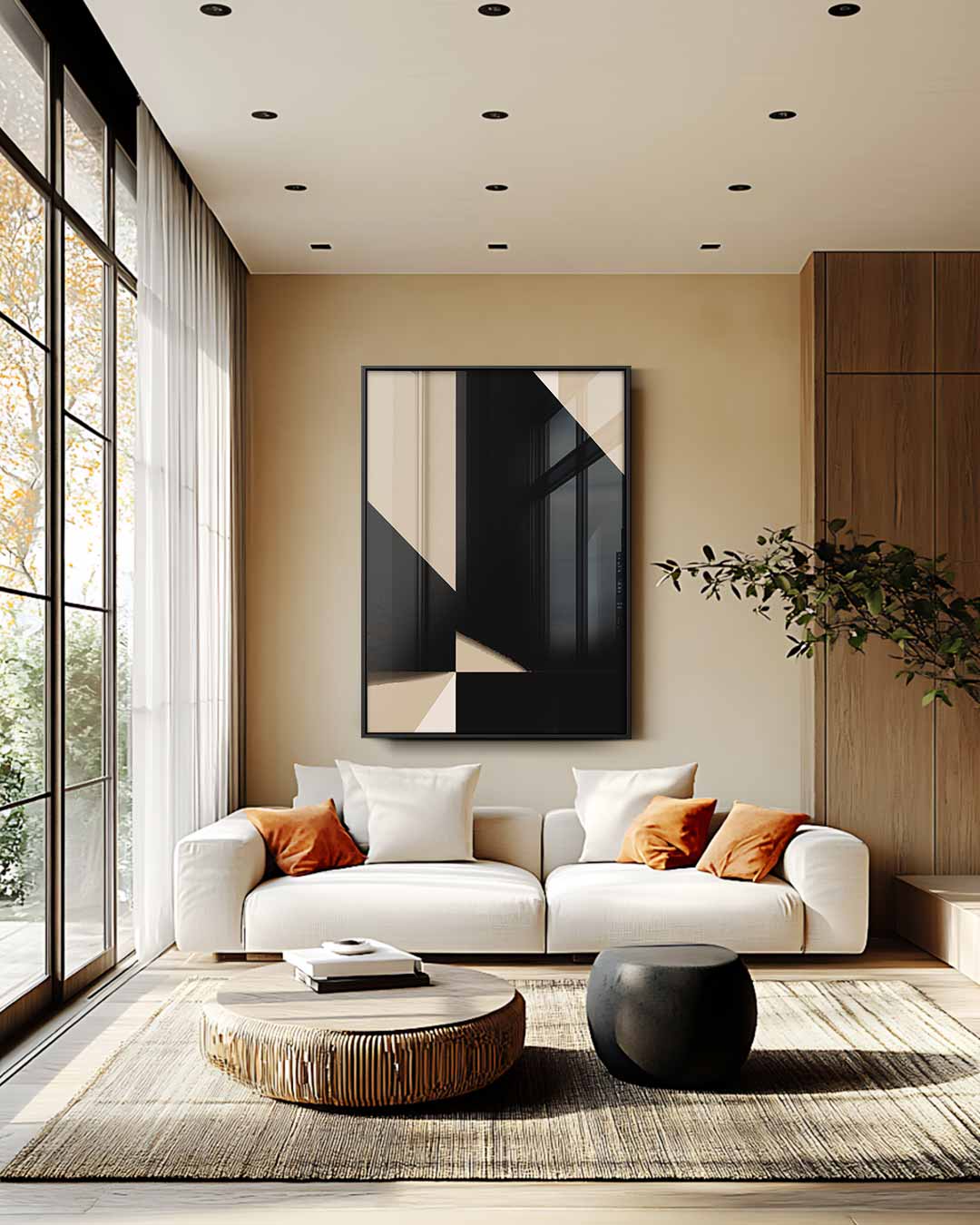 Abstracte Vormenspelen – staande wandkunst voor woonkamer of interieur