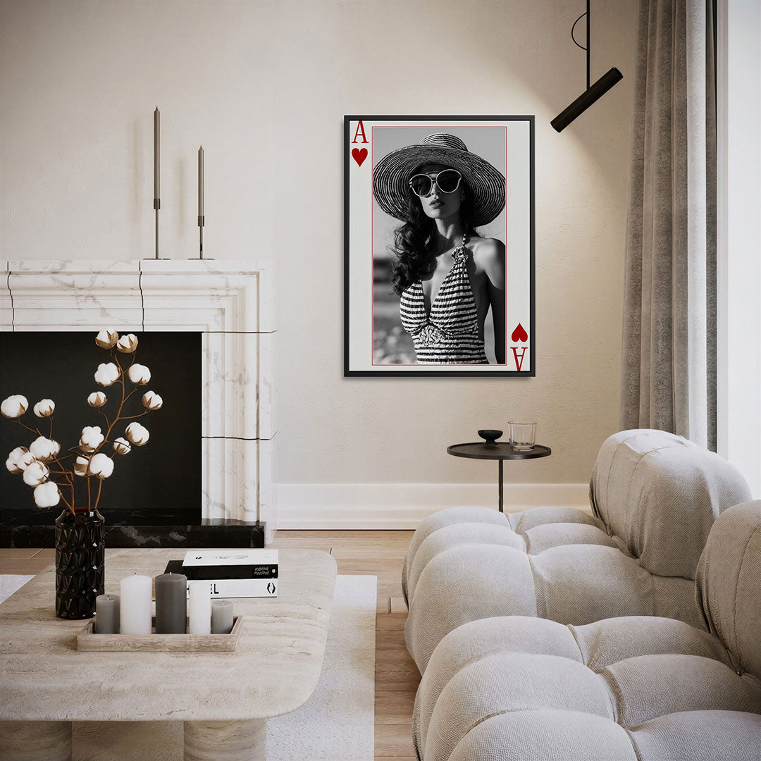 Kaart met dame – staand wanddecoratie kunstwerk