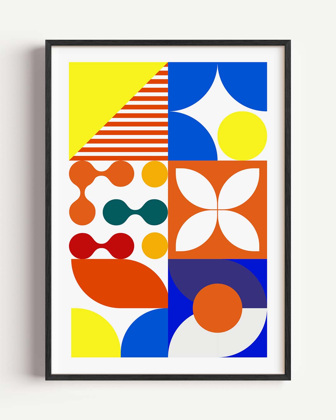 Vrolijke Geometrische Kunstposter – dieren portret poster als wanddecoratie