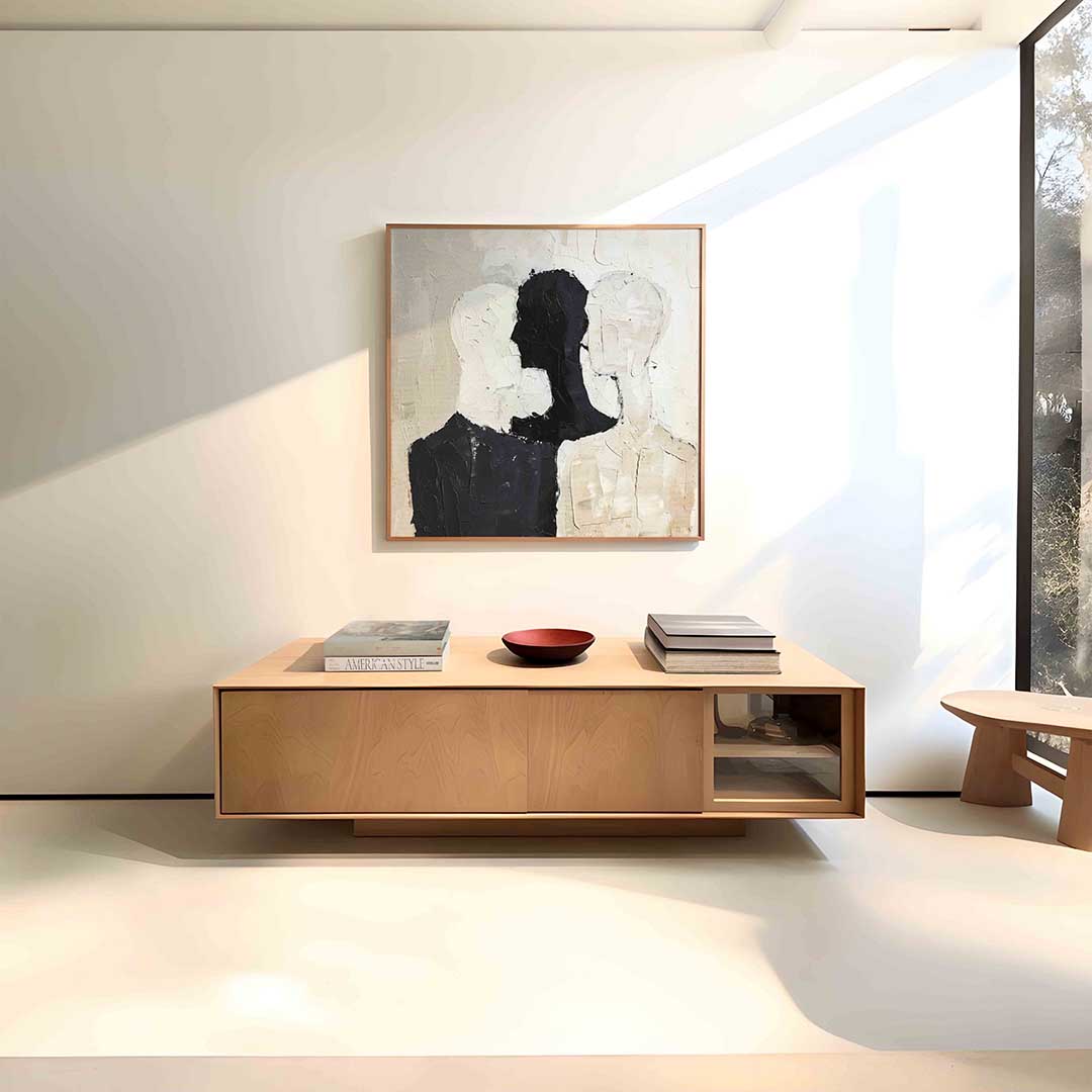 Abstracte silhouetten – vierkante abstracte wanddecoratie van WallArtistic